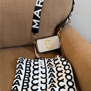 Marc Jacobs Cream Crossbody Bag with Gold Accents